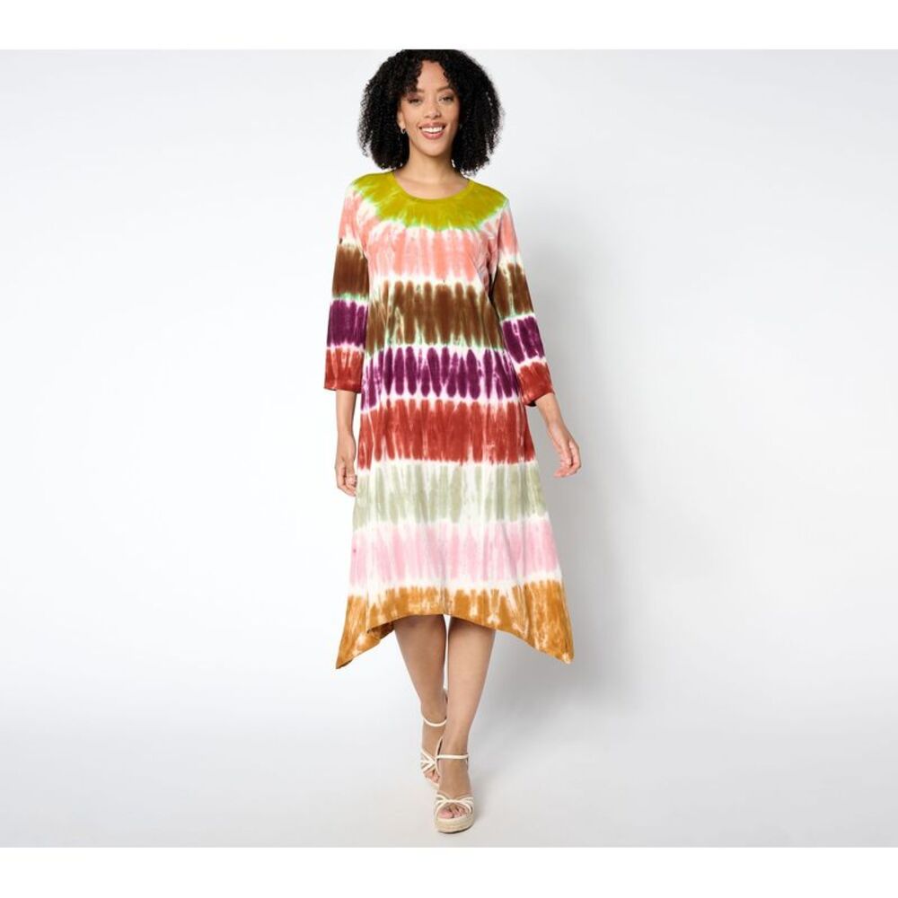 Tory Burch Women's Dress Sz XS Reg. Sleeve Scoop Neck Multi-colored A658928